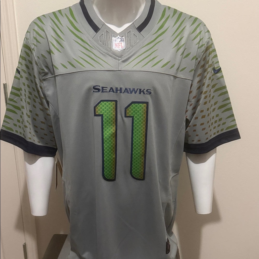 Nike Seahawks Gray and Green Jersey